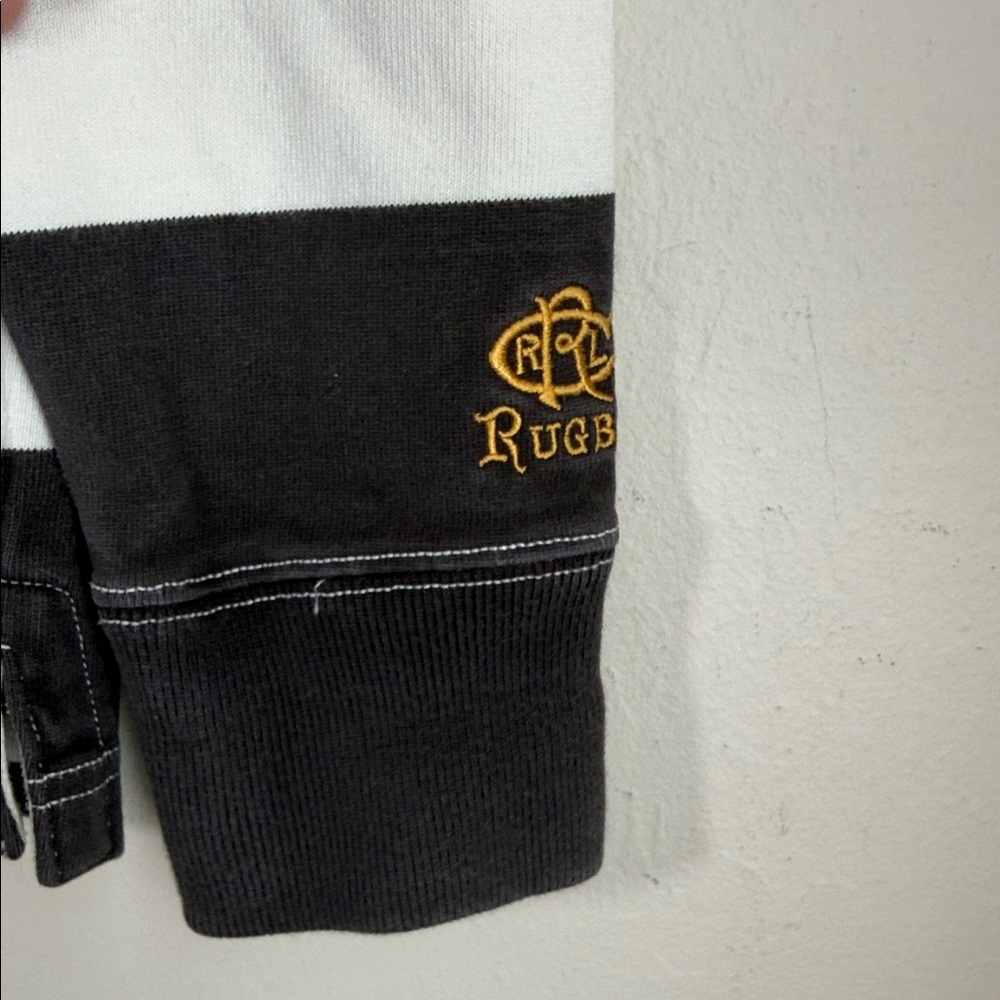 Rugby Ralph Lauren Black and White Striped Casual Button-Down Shirt - Picture 4 of 8